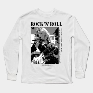 Anime Punk Rock Band Black and White Manga Long Sleeve T-Shirt